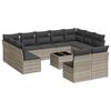 vidaXL Set Divano Giardino 12 pz con Cuscini Grigio Chiaro Polyrattan
