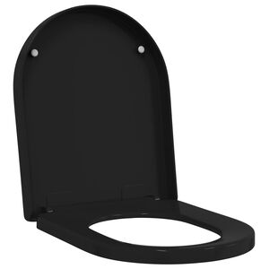 vidaXL Sedile del WC Regolabile Nero 48 x 36,5 x 4,5 cm Polipropilene