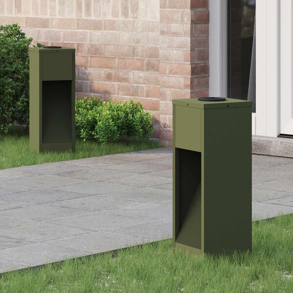 vidaXL Lucina LED Solare da Percorso 2 pcs Verde oliva