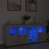 vidaXL Credenza con Luci LED Grigio Sonoma 164x37x67 cm
