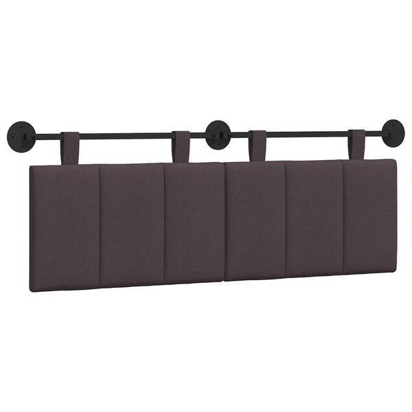 vidaXL Testata appesa Rigato Marrone Scuro 150 x 55 x 5 cm Tessuto