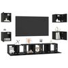 vidaXL Set mobile TV 7 pcs Rovere Nero Legno multistrato