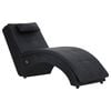 vidaXL Sdraio Massaggiante con Cuscino Nero in Similpelle