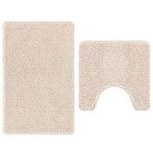 vidaXL Set di tappetini antiscivolo per il bagno 2 pcs Crema PP