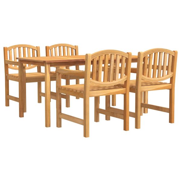 vidaXL Set da Pranzo per Giardino 5 pz in Legno Massello di Teak