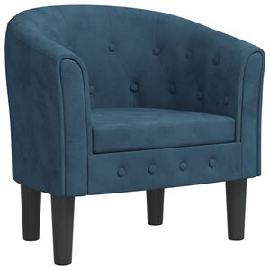 vidaXL Poltrona Cabriolet Blu Scuro in Velluto