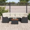 vidaXL Set Divano da Giardino con cuscino 7 pcs Nero polyrattan