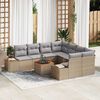 vidaXL Set Divano da Giardino con cuscino 9 pcs Beige Poly Rattan