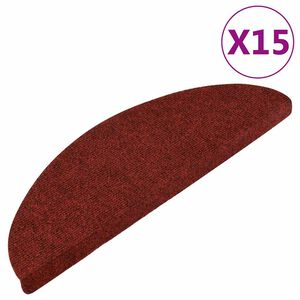 vidaXL Tappeti Adesivi per Scale 15 pz 56x17x3 cm Rossi