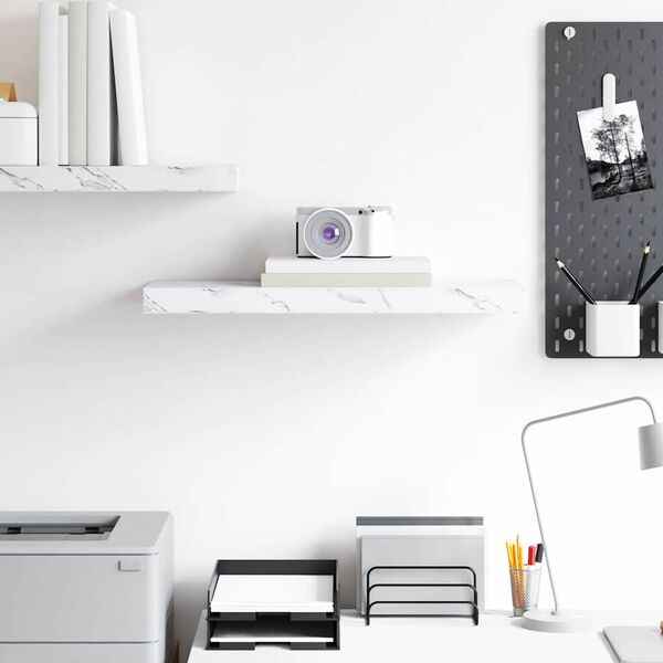 vidaXL Scaffale da parete Marmo Bianco 50 x 23 x 4 cm