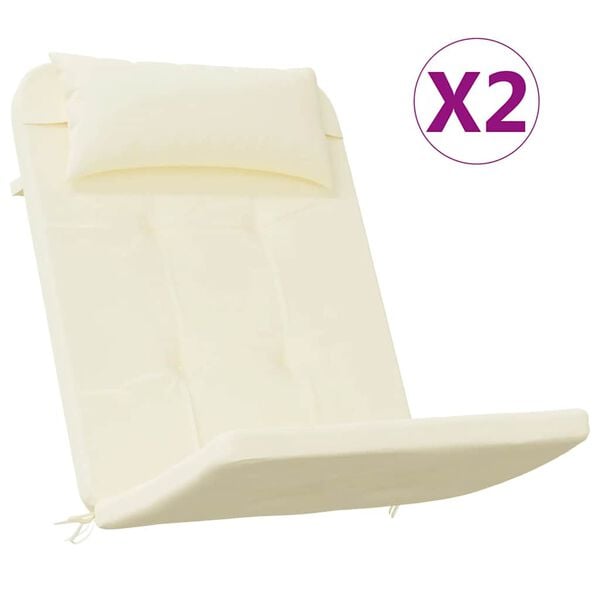 vidaXL Cuscini per Sedia Adirondack 2 pz Crema in Tessuto Oxford