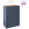 vidaXL Sacchetti di Carta 50 pz con Manici Blu 32x17x44 cm