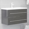 vidaXL Set Mobili da Bagno 2 pz Grigio Lucido in Legno Multistrato