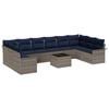 vidaXL Set Divano da Giardino 11 pcs Grigio polyrattan