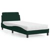vidaXL Letto con Materasso Dover Verde Scuro 90x200 cm in Velluto