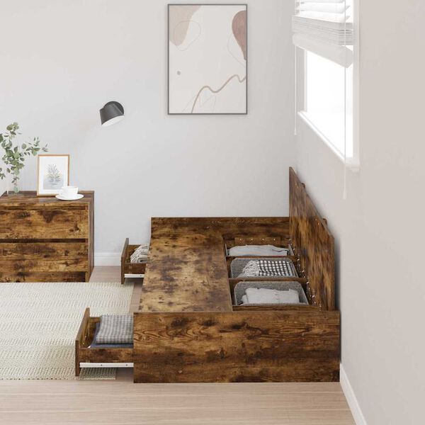 vidaXL Struttura del letto con testiera Legno vecchio 100 x 200 cm