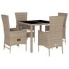 vidaXL Set da Pranzo da Giardino 7 pz con Cuscini Beige in Polyrattan
