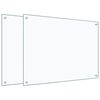 vidaXL Paraschizzi per Cucina 2 pz Trasparente 80x60cm Vetro Temperato