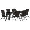 vidaXL Set da Pranzo per Giardino 7 pcs Nero caff&egrave; Poly Rattan