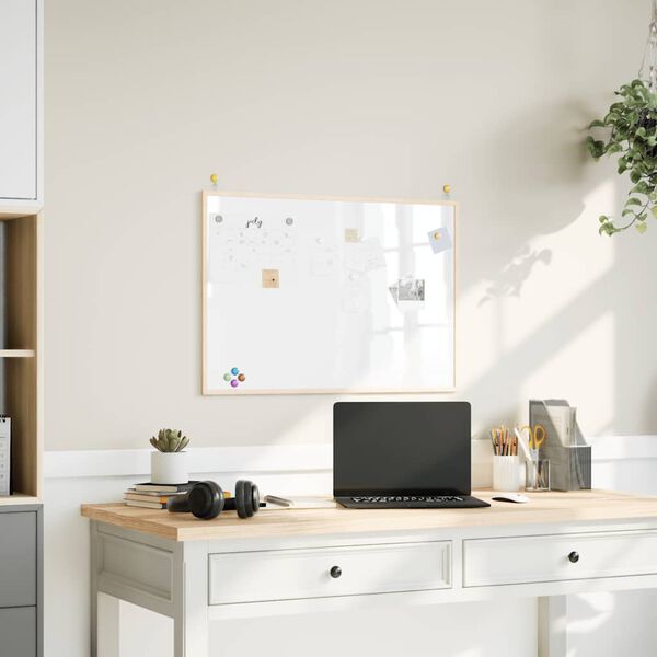 vidaXL Lavagna magnetica con cornice in legno di pino massiccio 80x55 cm