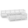 vidaXL Set Salotto da Giardino 10 pz in Legno Massello di Pino Bianco
