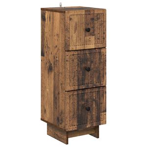 vidaXL Mobile con Cassetti Legno antico 33 x 34,5 x 90 cm