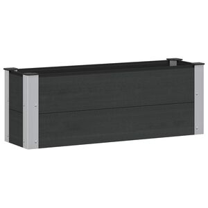vidaXL Letto rialzato da giardino Nero 100 x 30 x 36 cm