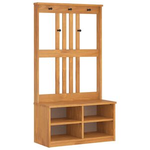 vidaXL Albero da Ingresso SANDNES 87x40x159,5 cm in Legno di Pino