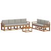vidaXL Set di divani da esterno 8 pcs Grigio Naturale e Chiaro