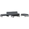 vidaXL Set Divani da Giardino 5 pz con Cuscini in Legno Massello Nero