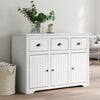 vidaXL Credenza BODO 115,5x44x80 cm in Legno Massello di Pino Bianco