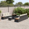 vidaXL Set Divano da Giardino con cuscino 10 pcs Nero Poly Rattan