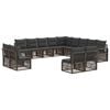 vidaXL Set Divano da Giardino 13 pcs Grigio polyrattan
