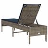 vidaXL Lettino Prendisole con Cuscino Grigio 55x200x44cm in Polyrattan