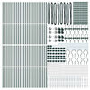 vidaXL Palo della recinzione 52 pcs Grigio 3,2 x 3,2 x 180 cm Acciaio