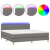 vidaXL Letto a Molle Materasso e LED Grigio Scuro 180x200cm in Tessuto