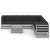 vidaXL Set Divani da Giardino 8 pz con Cuscini Grigio Massello di Pino