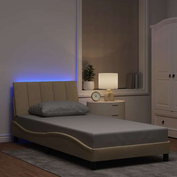 vidaXL Giroletto senza Materasso Hanko Crema 100x200 cm in Tessuto