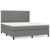 vidaXL Giroletto a Molle con Materasso Grigio Scuro 160x200 cm Tessuto