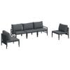 vidaXL Set Divano da Giardino con cuscino 5 pcs Nero Acciaio