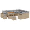vidaXL Set Divano da Giardino 12 pcs Beige polyrattan