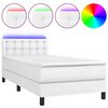 vidaXL Giroletto Molle con Materasso e LED Bianco 90x190 cm Similpelle