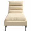 vidaXL Chaise Longue con Cuscini Crema in Tessuto