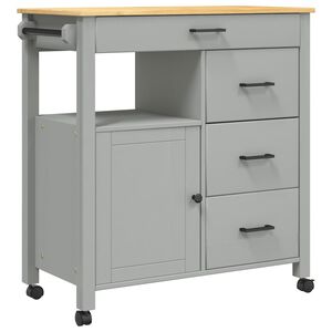 vidaXL Carrello da Cucina MONZA 84x40x88,5 cm in Legno Massello di Pino