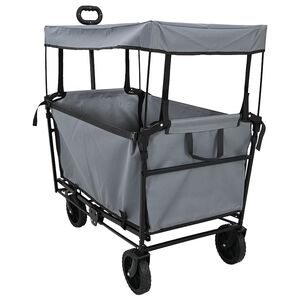 vidaXL Carrello della spesa pieghevole con freni Grigio Tessuto Oxford