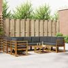 vidaXL Set di divani da esterno 10 pcs Naturale e Antracite