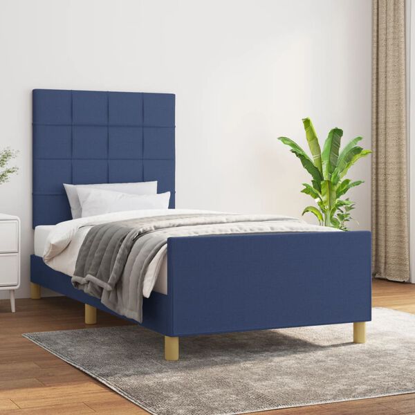 vidaXL Giroletto senza Materasso Blu 90x190 cm in Tessuto