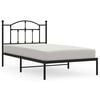 vidaXL Giroletto con Testiera in Metallo Nero 100x190 cm