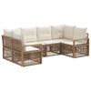 vidaXL Set Divano da Giardino 6 pz 6-Numero di posti Beige polyrattan