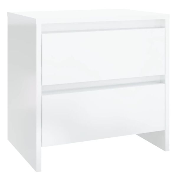 vidaXL Comodini 2 pz Bianco Lucido 45x34,5x44,5 cm in Truciolato